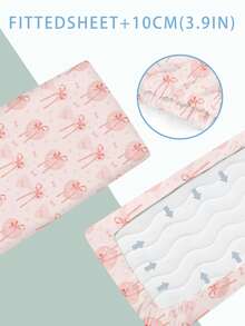 1 pieza Funda de colchón para bebé con estampado de imagen linda, 110g de fibra de poliéster, adecuada para uso diario en habitaciones de niños en todas las estaciones - Multicolor - Ver 5