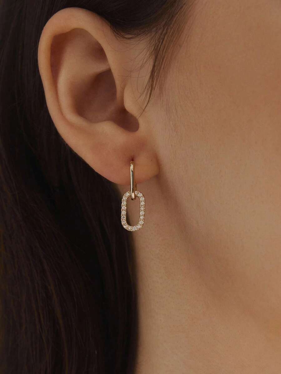 Boucles d'oreilles zircone cubique - Or jaune - Voir 1