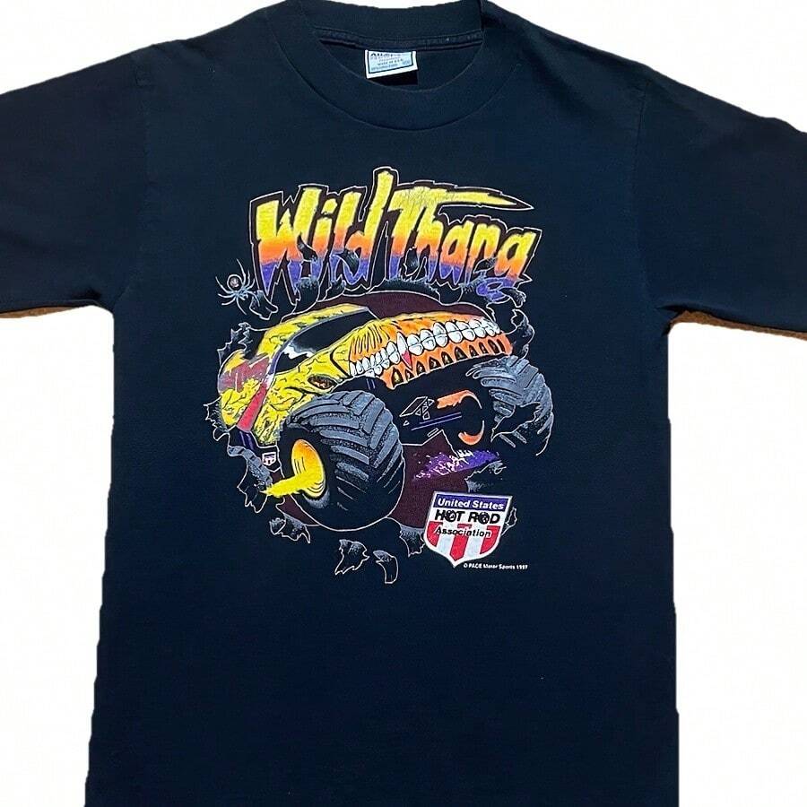 Vtg Monster Truck Shirt Mens S Black Wild Thang Jam 1997 United States Hot Rod - màu đen - Xem 1
