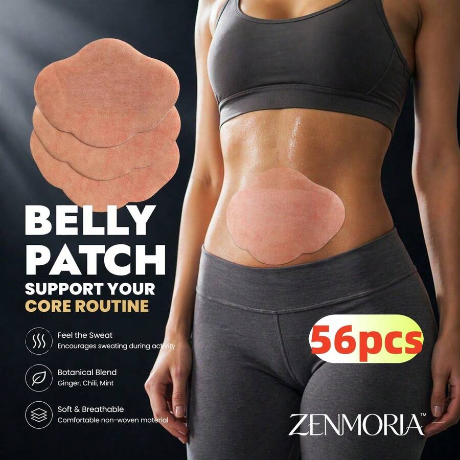 56Pcs, Belly Patch, Extra Large Mugwort Moxibustion Patch, Non-Woven Material, Breathable, Suitable For Belly, Shoulders, Back, Waist - 56pcs - 查看 1