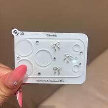 柔軟可愛鑽石爪印鏡頭貼膜 女生心形鑽石鑲嵌防刮鏡頭貼片 適用於 Apple 17Pro/17PROMax - 水鑽蝴蝶結鏡頭膜 - 查看 2