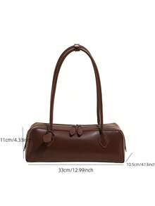 New Women's Niche Design Shoulder Bag With Large Capacity: Underarm Bag, Tote Bag, Clutch, Crossbody Bag. Premium, Elegant Long-Line Bag In Red, Black, And Coffee Brown. Perfect For Vacations, Shopping, And Commuting. - 咖啡 - 查看 7