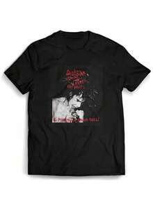 Nick Cave "The Birthday Party Drunk On The Pope's Blood" Graphic T-Shirt - 230g Heavyweight, Unisex, Regular Fit, Short Sleeve, With Bold Red Text And Bold Design For Casual Wear, For Music Fans - 黑色 - 查看 6