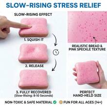 Slow Rising Squishy Butter Bread Squishy, Sensory Fidget Toys For Adults & Teens ADHD Anxiety Relief, Realistic Bread Squishy With Butter Scent, Fun Party Favors & Stocking Stuffers Gift (Pink) - 粉紅色的 - 查看 6