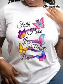 Graphic "Butterfly" T-Shirt For Men And Women, Comfortable Fit For Men, Round Neck Style, Extremely Soft, Breathable, Moisture-Wicking, Casual Summer Top, Essential Fashion Shirt. - White - View 1