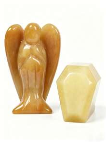 1 Set de Figura de Ángel para Protección y Energía Positiva, Emparejada con Talla de Ataúd para Transformación y Renacimiento. Un Poderoso Conjunto Espiritual Gótico para Decoración de Altar y Meditación. - 1 juego - Ver 8