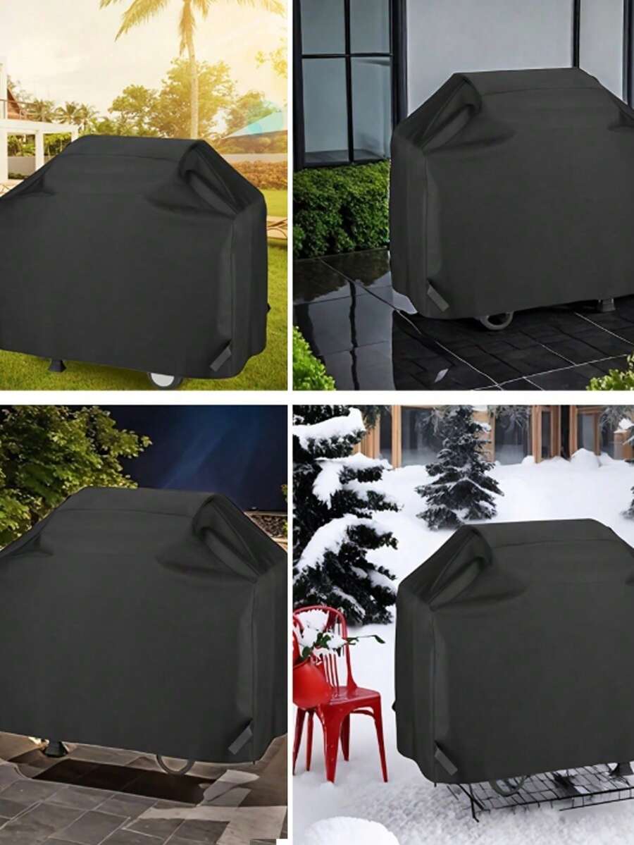 Outdoor Barbecue Cover, Protective Barbecue Cover, Outdoor Barbecue Grill Dust Cover, Oxford Cloth Rainproof Cover, Barbecue Gas Grill Cover, With Waterproof Coating, Black - One Size Fits All - View 1