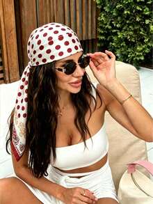 1 chiếc khăn trùm đầu bằng satin in họa tiết chấm bi phong cách Bohemian, phụ kiện đội đầu hoặc tóc thời trang ngoài trời, thích hợp cho mùa xuân và mùa hè, cũng có thể dùng như khăn quàng cổ, dây buộc tóc hoặc băng đô, phụ kiện lý tưởng cho trang phục mùa thu/đông. - Màu xanh lam - Xem 5