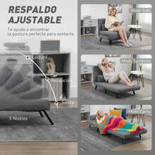 HOMCOM Futons - Cinza escuro - Ver 3