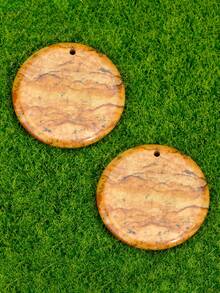 2pcs Natural Stone Round Pendant DIY Jewelry Making Accessories, 30mm Red Stone & Jade Decoration Gifts - Multicolor - View 21