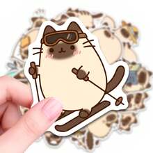 50pcs Cute Siamese Cat Stickers, Waterproof Vinyl Stickers Suitable For Laptops, Water Bottles, Phone Cases, Scrapbooks, Luggage, Planners, Perfect For Teens And Cat Lovers - 1 Set - View 1