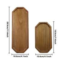 Khay hình chữ nhật bằng gỗ Paulownia kiểu Nhật, đĩa gỗ chịu nhiệt, thớt, giá để tách trà. - màu nâu - Xem 10