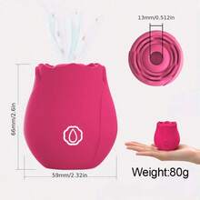 New Rose Toys Specially Designed For Women: Premium Nipple Stimulator, 8 Powerful Vibration Modessucking Modes, Silicone Material, Rechargeable Battery, A Novel Adult Toy, Suitable For Bedroom Use, A Valentine'S Day Gift For Your Significant Other - màu đỏ - Xem 4