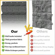 homyfort - 2 organizadores zapatos extra grans sobre la puerta, soporte para almacenamiento de zapatos colgante para puerta de clóset, organizador Zapateras con 48 bolsillos gris - rombo gris extragrande - Ver 8