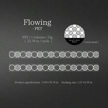 1卷星光糖系列极简美学和纸胶带，格子/波点/线条/星星/蝴蝶结百搭元素，用途广泛，适用于剪贴簿、日记本、笔记本，返校必备 - 1roll - 查看 15