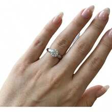 Stainless Steel Silver Solitaire Ring 5mm Graduation, Debutante - White - View 1