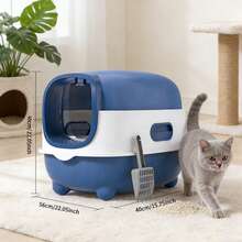 Large Cat Litter Box Enclosed Style – Foldable Front Entry Easy Clean Design - 56*40*40cm - View 14