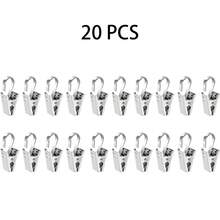 20/40 piezas Pinzas para cortinas, pinzas de acero inoxidable ligeras para luces exteriores de cuerda, decoración de fiestas, colgar fotos, carpas de camping, manualidades y exhibición - plata - Ver 8