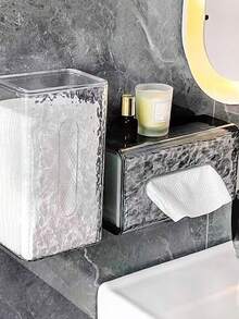 1pc Luxury Style Paper Towel Holder, Creative Embedded Desktop Tissue Box For Living Room, Bedroom - Multicolor - View 7