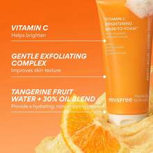 Innisfree Vitamin C Brightening Mask-To-Foam Cleanser 120g - Korean Facial Cleanser, Deep Cleansing Foam, Smooth Skin Care Cleanser, Gentle Daily Face Wash, Pore Cleansing Care - 120g - Xem 5