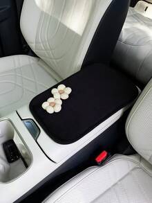 1pc Pink Cute Floral Car Armrest Pad, Creative Car Central Console Armrest Cushion Mat, Anti-Slip - A - View 2