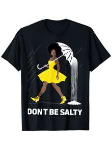 "Don't Be Too Angry" Men's Casual T-Shirt, Pure Fabric, Slightly Stretchy, Black. Suitable For Sports, Hiking, Training, And Leisure Weekends. Suitable For All Seasons. Thanksgiving, Christmas, And New Year's Gifts. Suitable For Men And Women. Family. - 黑色 - 查看 1
