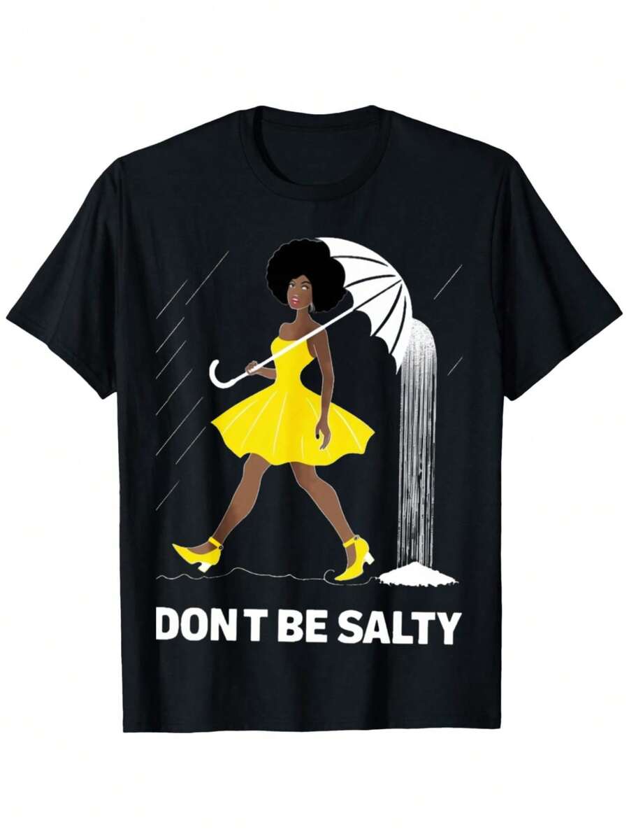 "Don't Be Too Angry" Men's Casual T-Shirt, Pure Fabric, Slightly Stretchy, Black. Suitable For Sports, Hiking, Training, And Leisure Weekends. Suitable For All Seasons. Thanksgiving, Christmas, And New Year's Gifts. Suitable For Men And Women. Family. - 黑色 - 查看 1