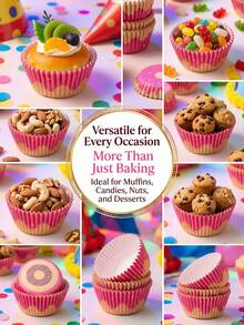 500pcs Of Cupcake Liners In Various Styles, Random 1 Color, Muffin Cupcake Wrapping Paper. Cute Colored Cupcake Liners For Baking Cupcakes, Desserts, Birthday Parties, And Weddings - Multicolor - View 2