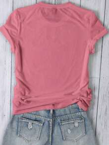 GiftGiftCamiseta casual de ajuste ceñido con estampado floral retro para mujer en veranoSoftSoft - Color caoba - Ver 3