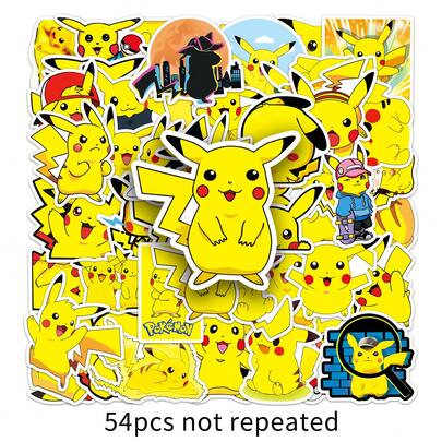  54pcs Pokemon Stickers - Ideal For Laptops, Water Bottles, Helmets, Etc. | Perfect Holiday Gift And Reward