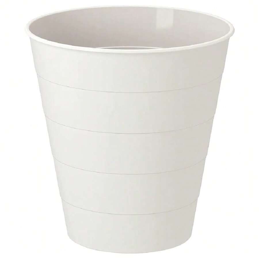 Waste Bin Durable Polypropylene Plastic Kitchen Bedroom Storage Bin White 10 L - 1 - View 1