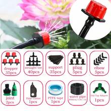 Sistema de riego por goteo para jardinería, set de regadores de micronebulización de dos salidas en color rojo, riego automático ajustable para macetas y herramientas de jardinería - Multicolor - Ver 21