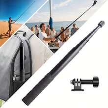 Uegogo 1Set 46 Inch Invisible Selfie Stick, Heavy Duty Black Metal Monopod Pole, Telescopic Extension Rod With Adapter For Insta360 X5/X4/X3 OSMO, Outdoor Travel Vlog Accessories - View 5