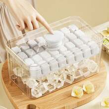 96-Cell Ice Cube Tray, One-Touch Ice Cube Release, Large Capacity Ice Storage Box, Suitable For Refrigerator And Freezer, Stackable Ice Cube Tray With Ice Scoop, Suitable For Cold Drinks, Juice, Soda, Coffee, Whiskey, Cocktail, Easy To Remove - Multicolor - View 2
