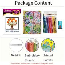 1 Set de Kit de Punto de Cruz Floral, Incluye Patrones de Peonía, Tulipán, Margarita, 11CT para Principiantes, con Marco de Bordado, Tijeras, Enhebrador, Descosedor, Tela, Hilo, Regalo Creativo de Decoración del Hogar - Multicolor - Ver 17