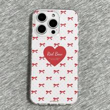 1 chiếc ốp lưng điện thoại hình trái tim chấm bi màu đỏ trắng, phù hợp với 17 Pro Max, 16 Pro Max, 15 Pro Max, 14 Pro Max, ốp lưng điện thoại cao cấp thời trang tương thích với iPhone 11/12/13/14/15/16 Pro Max Plus - Đỏ và trắng - Xem 2