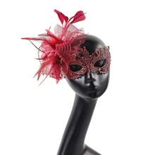 Máscara de encaje de fascinador estilo vintage de los años 20 para mujer, para carnaval, fiesta, Mardi Gras, baile de graduación (los accesorios para el cabello y las máscaras son desmontables) - Multicolor - Ver 7
