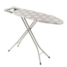 Baroni Home Asse da Stiro con Poggiaferro Regolabile in Altezza, Asse da Stiro Salvaspazio con Cover in Cotone, Tavola da Stiro in Metallo Pieghevole 113x30x78 cm, Pois Bianchi - Pois Bianco - Visualizzare 7
