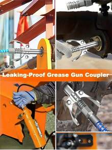 1 Heavy-Duty Metal Self-Locking High-Pressure Grease Gun Nozzle – Lock-Type High-Pressure Grease Nozzle, Heavy Metal Self-Locking Oil Nozzle Manual Grease Gun Accessory, High-Pressure Injection Nozzle Kit, Lubricant Grease Gun - One Size Fits All - View 4