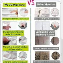 3D PVC牆面板 11.8 x 11.8 英吋，無味材質，輕量且易於安裝，防火、防水防潮，易清潔，適用於居家、房間、浴室、臥室、客廳牆面裝飾，附專用雙面膠，可將壁紙轉化為自黏式牆面板，可貼個性化壁紙打造牆面藝術，適合婚禮新家裝飾與舊屋翻新 - C - 查看 10