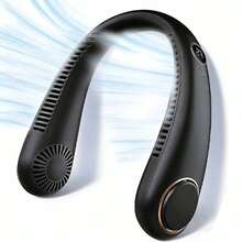 Portable Neck Fan Air Conditioner Cooling Neck,USB Rechargeable Hanging Neck Fan,1200mAh Large Battery Capacity,5-Speed Adjustable,LED Display+Ambient Light,Adjustable Light Source,Bladeless Fan,Suitable For Summer Indoor Outdoor Travel - Neck Fan - View 12