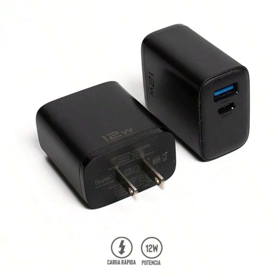 BUYTITI Cubo Cargador de 12W con Puerto USB y Tipo C Dispo - Ver 1