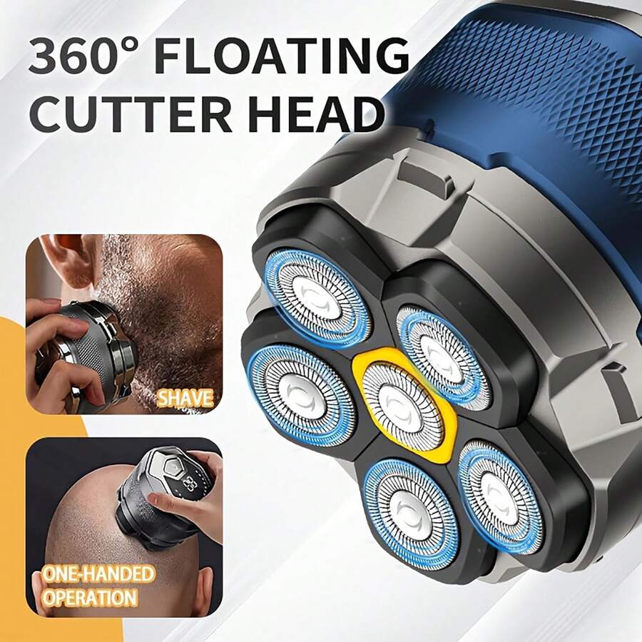 Máy cạo đầu cải tiến dành cho nam giới hói đầu, máy cạo râu điện từ tính, pin dung lượng cao, màn hình LED sạc lại được, cạo khô và ướt.