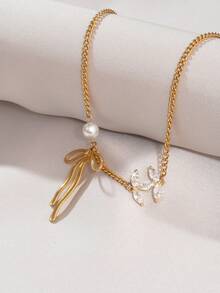 18K Gold-Plated Necklace, Versatile Copper Inlaid 18K Gold Zirconia Necklace, Suitable For Dates, Gatherings, Gifts, And Daily Wear - Gold - View 5