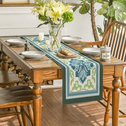 1 pièce Chemin de table à motif géométrique, style bohème, convient pour toutes les saisons. Peut être utilisé sur la table à manger, la table basse, le buffet, le meuble TV, la coiffeuse, la table de nuit, ainsi que pour les mariages, les thés de l'après-midi, les anniversaires, les fêtes de vacances et plus encore.