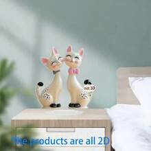 2 Statuine acriliche a forma di coppia di gatti, dolce regalo di compleanno, decorazione per la casa - 1PC - Visualizzare 3