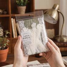 34 miếng giấy dán ren, chất liệu giấy scrapbooking, đồ dùng trang trí sổ lưu niệm, đồ thủ công mỹ nghệ, sổ nhật ký. - A - Xem 2