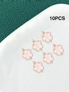 10/20/50/100件套幸运四叶草吊坠项链手链耳环DIY首饰制作配件套装 - 雙吊 - 查看 17