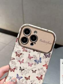 1件韓式風景彩色復古蝴蝶圖案手機殼，適用於iPhone17/iPhone17 Pro Max/iPhone16 Pro Max/iPhone15 Pro/iPhone14/iPhone13/12/11，適合情人節、生日、母親節等場合送給家人、朋友、姊妹、女友的完美禮物 - 彩色 - 查看 4