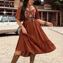 Women Long Dresses - 藏蓝色 - 查看 2